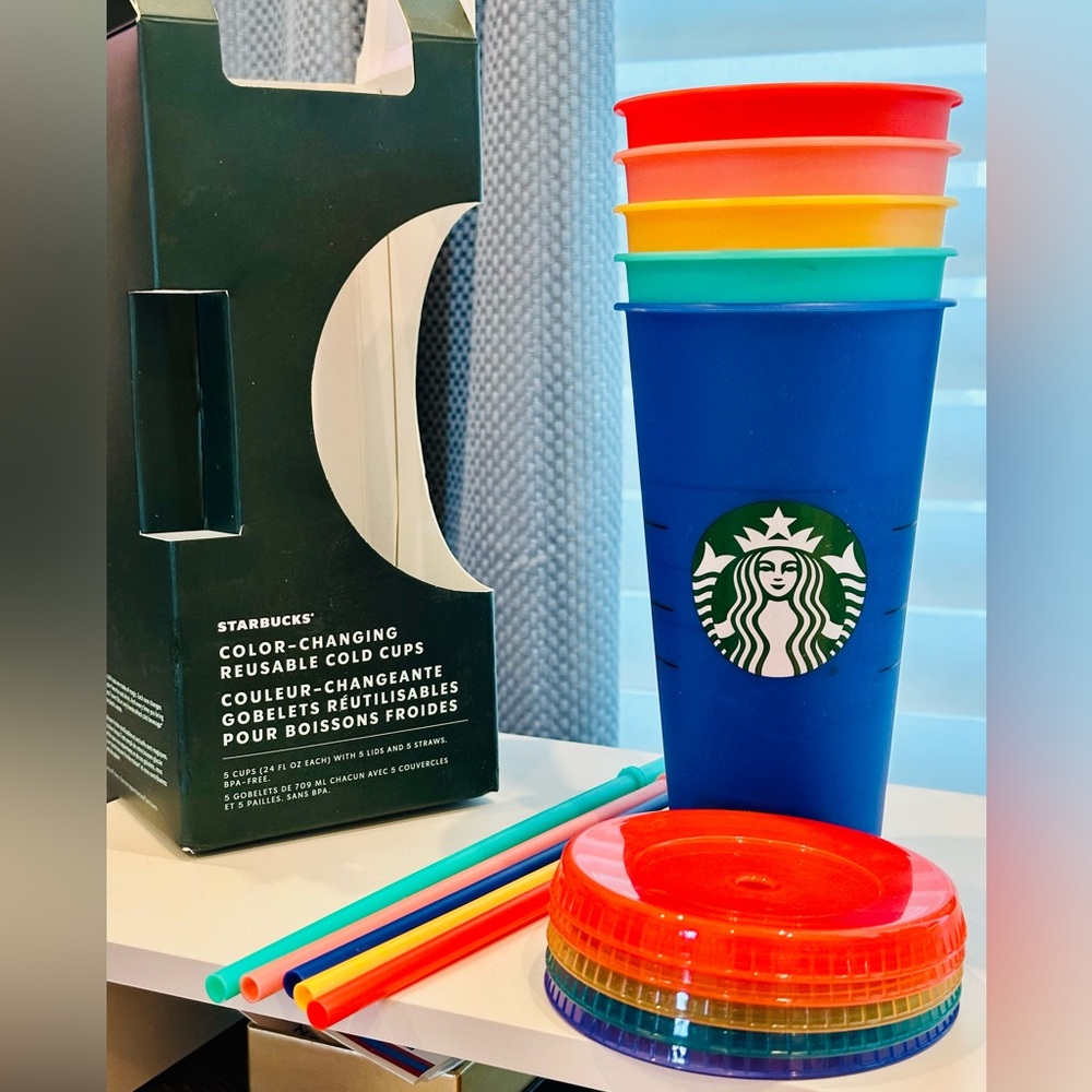Starbucks Cups Color-Changing 2020 Reusable Cold Cups - Set of 5 - Brand New